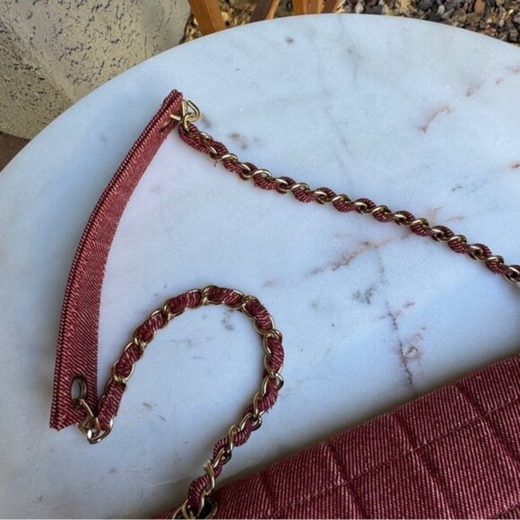 Chanel Vintage Denim Chocolate Bar Quilt Single Flap Shoulder Bag - Picture 9 of 16